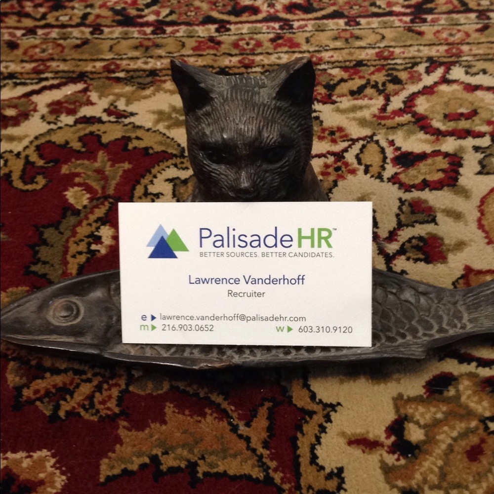 Cat and fish brass cardholder